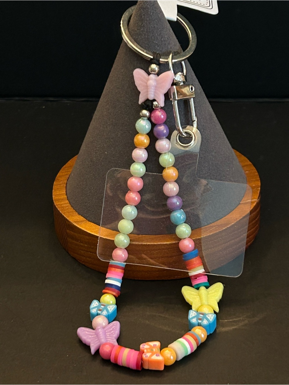 Buy 1 Get 1 FREE - Multicolor Butterfly Beaded Cell Phone Wristlet Keychain NWT